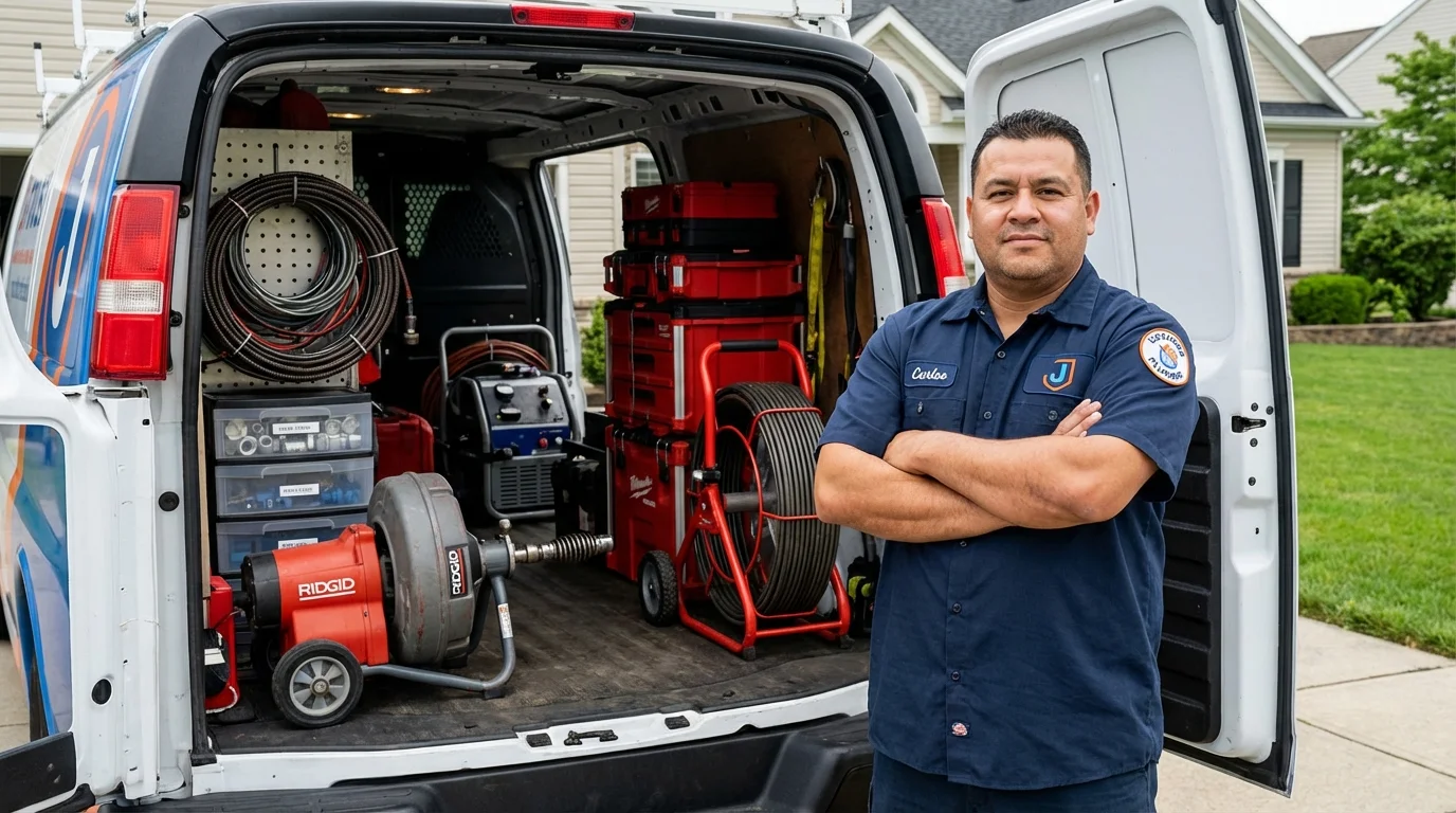 Professional drain cleaning equipment and Johns Plumbing LLC plumber in Port Royal