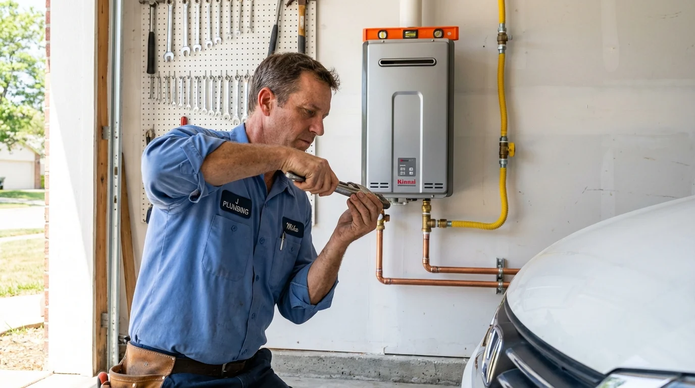 Tankless water heater installation by a Johns Plumbing LLC plumber in Port Royal
